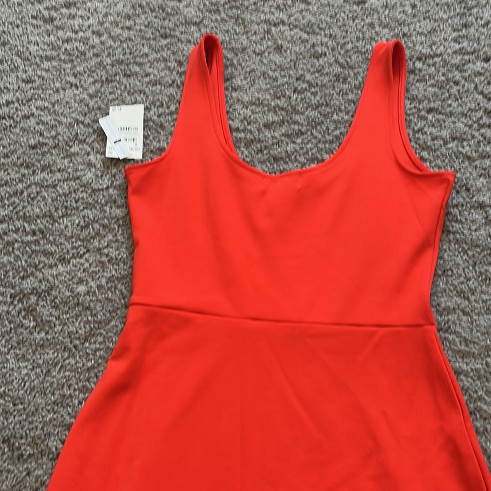 Open Edit Dress Women Orange Bodycon Tank Slit Jersey - Picture 13 of 14